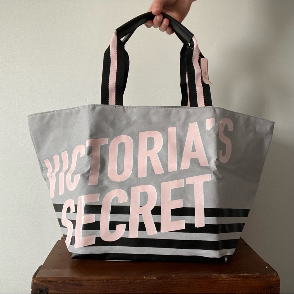 Victoria's Secret Gray and Pink Tote/Gym Bag